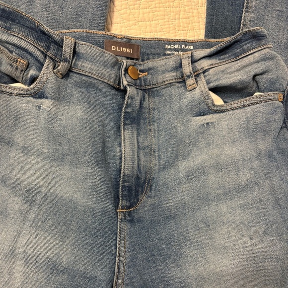 DL1961 Rachel Flare high rise long jeans 28 - Picture 9 of 11